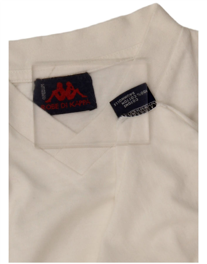 KAPPA Herre T-Shirt Top Medium Hvid Bomuld