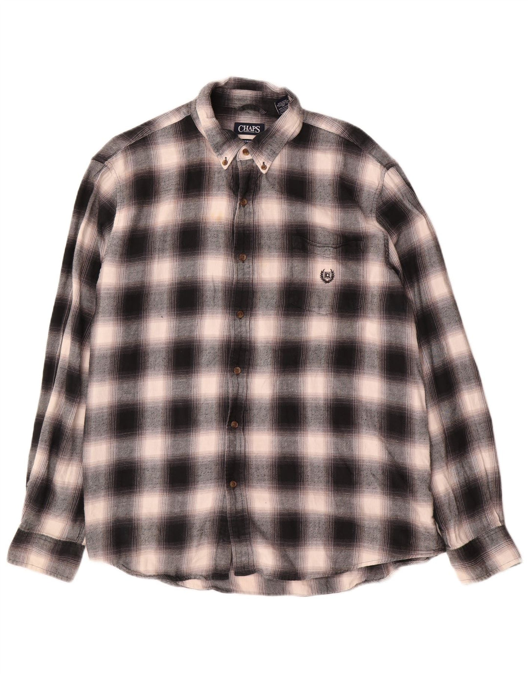Chaps Herre Flanelskjorte 2XL Grå ternet bomuld