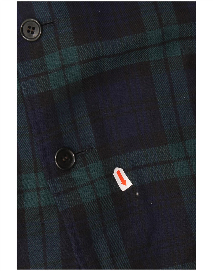 AQUASCUTUM Herre 3-knaps blazerjakke UK 40 Large Navy Blue Check