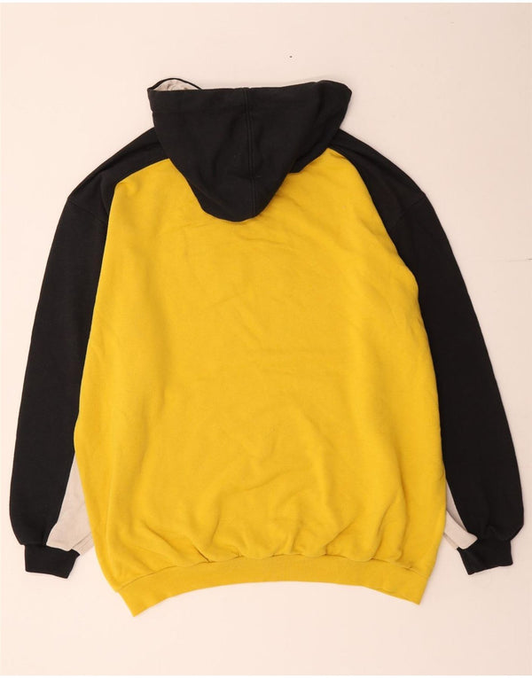 Reebok Herre grafisk hættetrøje Jumper Stor Gul Colourblock Bomuld