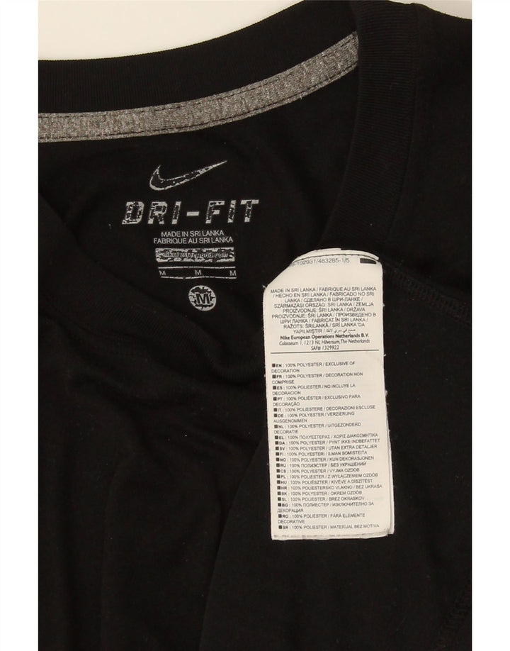 Nike Herre Dri Fit T-Shirt Top Medium Sort Polyester