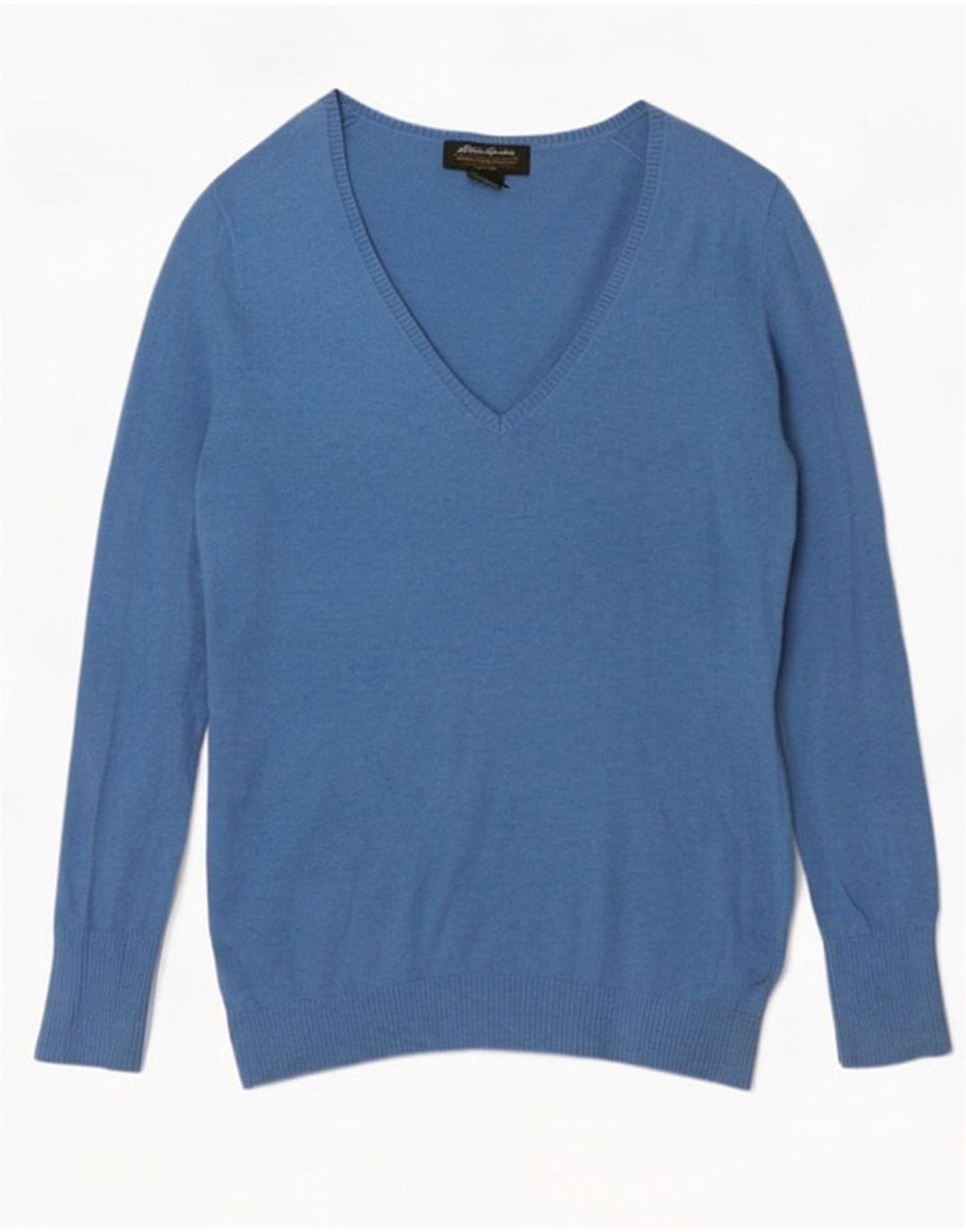 Eddie Bauer Herre V-hals sweater lille blå bomuld