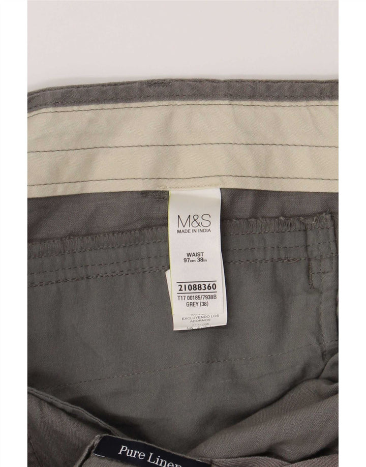Marks & Spencer Chino Shorts til mænd W38 XL Grå hør