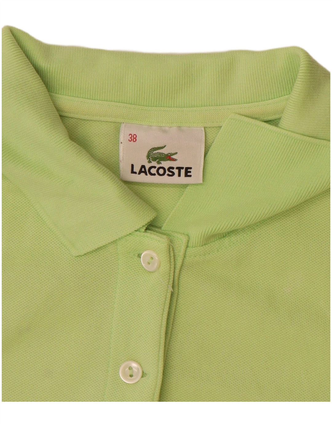 Lacoste Dame Polo Shirt Størrelse 38 Medium Grøn Bomuld