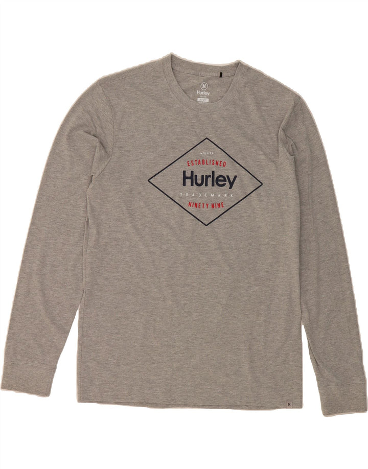 HURLEY Mens Graphic Top Long Sleeve Medium Grey Cotton Vintage Hurley and Second-Hand Hurley from Messina Hembry 