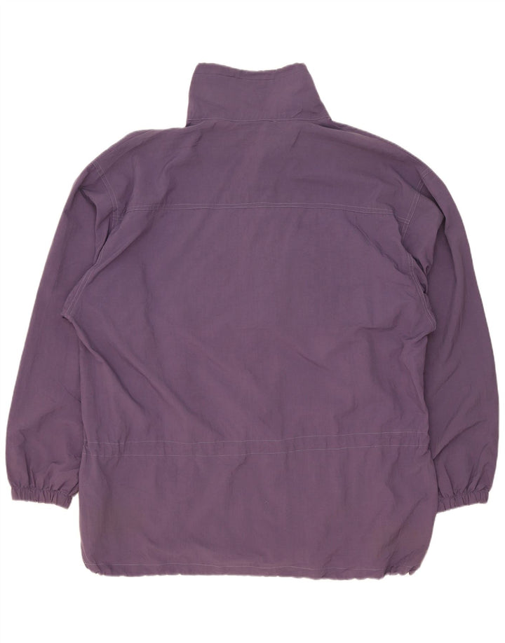 Vintage Herre Grafisk Loose Fit Anorak Jacket UK 38 Medium Lilla Polyamid