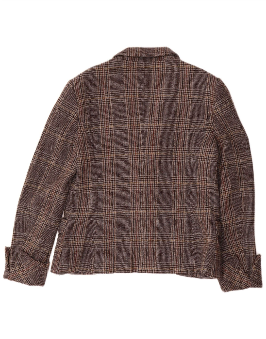 BENETTON Dame 1-knaps blazerjakke IT 46 Large Grå Houndstooth