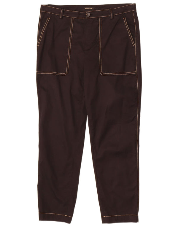 Massimo Dutti Dame Slim Chino Bukser EU 42 Large W34 L28 Sort Bomuld