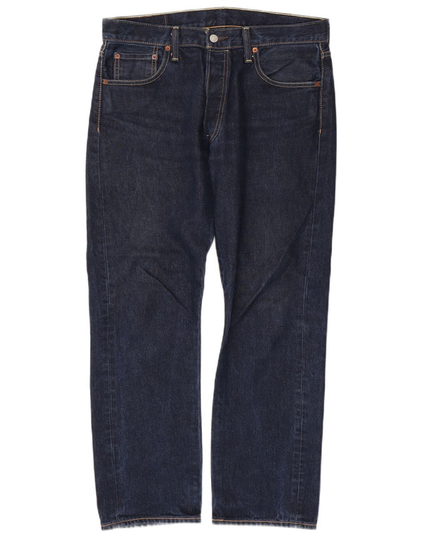 Levi's Herre 501 lige jeans W34 L30 Marineblå bomuld