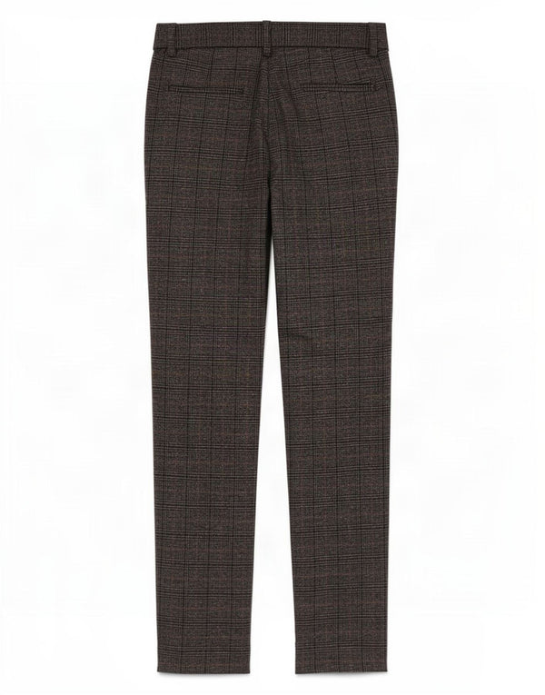 Zara Slim Suit Bukser til kvinder EU 38 Small W28 L30 Grå ternet polyester