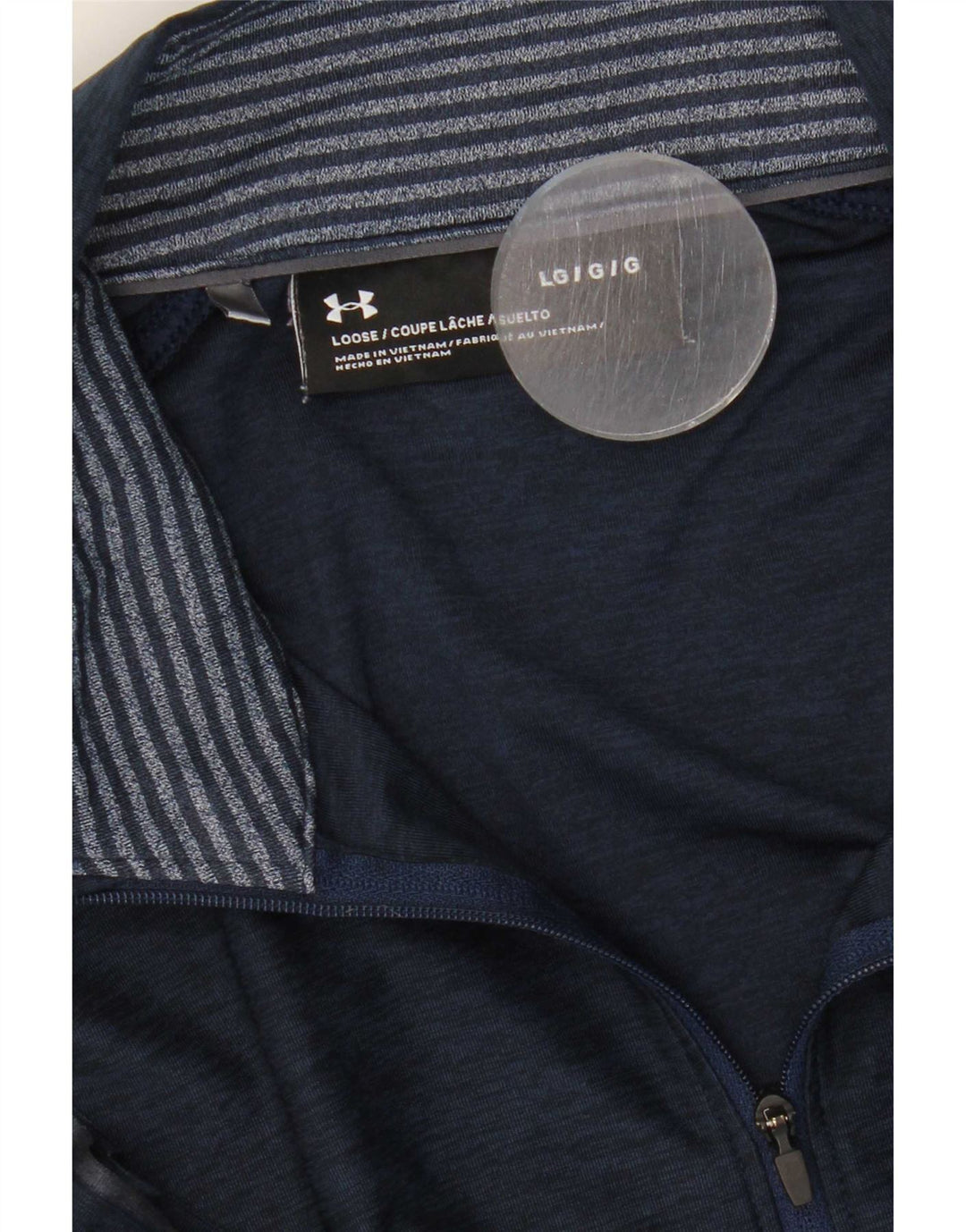 Under Armour Herre Zip Neck Pullover Træningsdragt Top Large Navy Blue Flecked