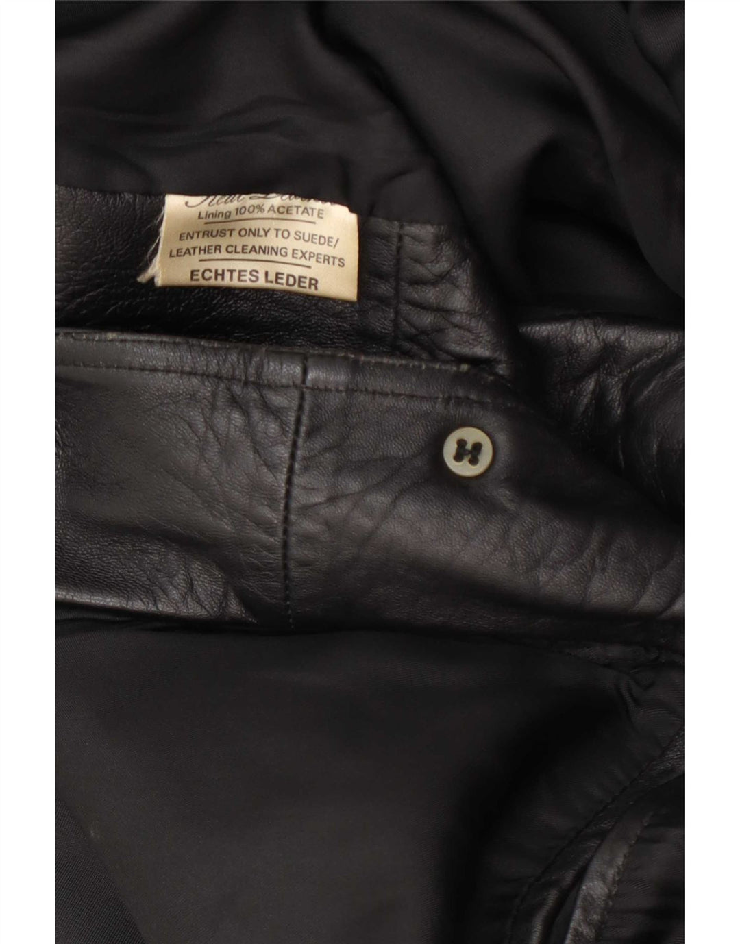 Vintage herre 2-knaps læder blazerjakke UK 38 Medium Sort