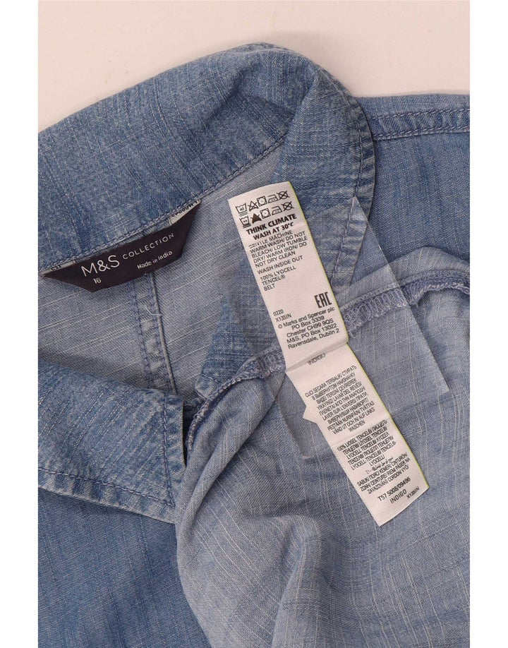 Marks & Spencer Dame Playsuit UK 16 Large Blue Lyocell
