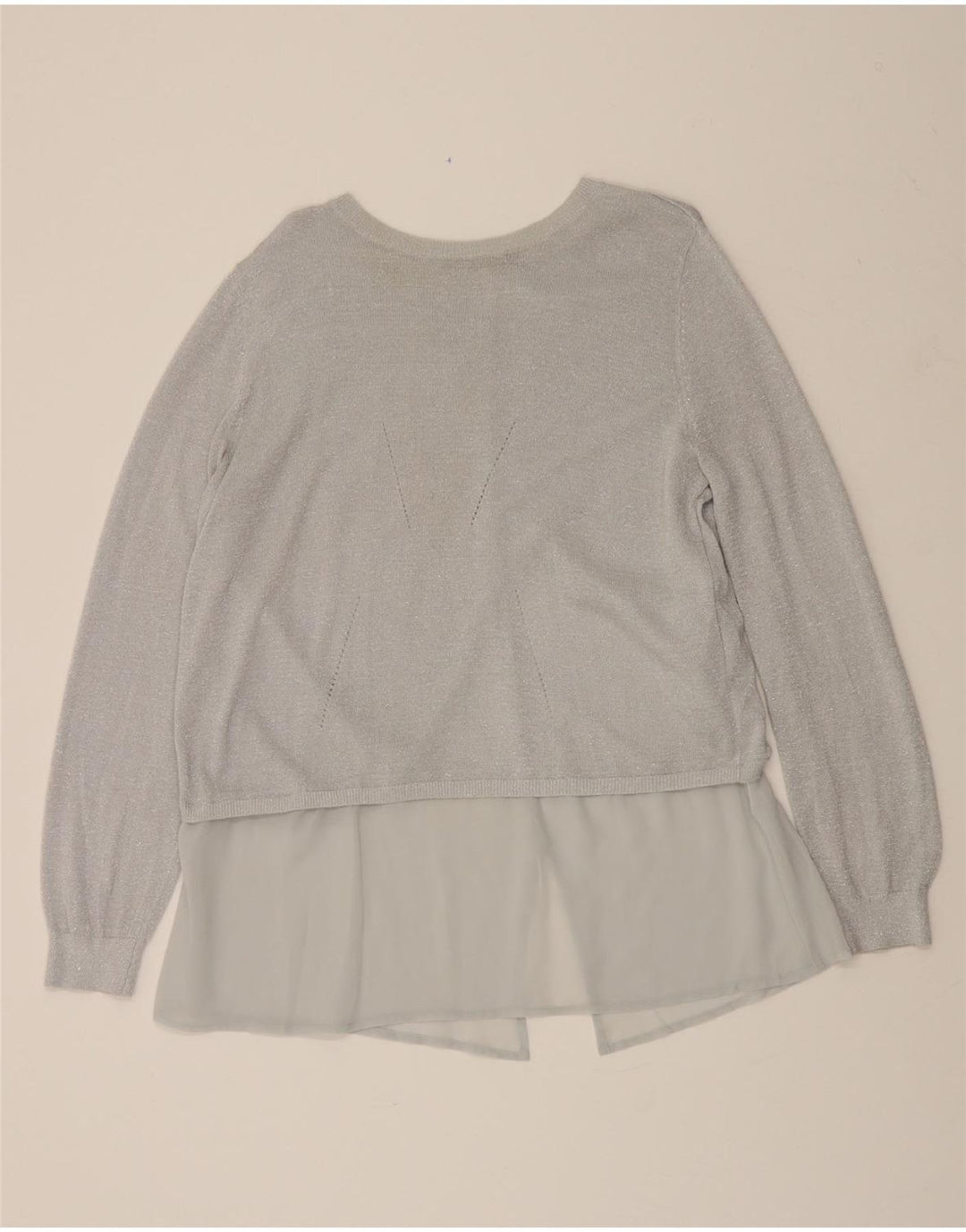 OASIS Womens Long Sleeve Blouse Top UK 16 Large Grey Viscose Vintage Oasis and Second-Hand Oasis from Messina Hembry 