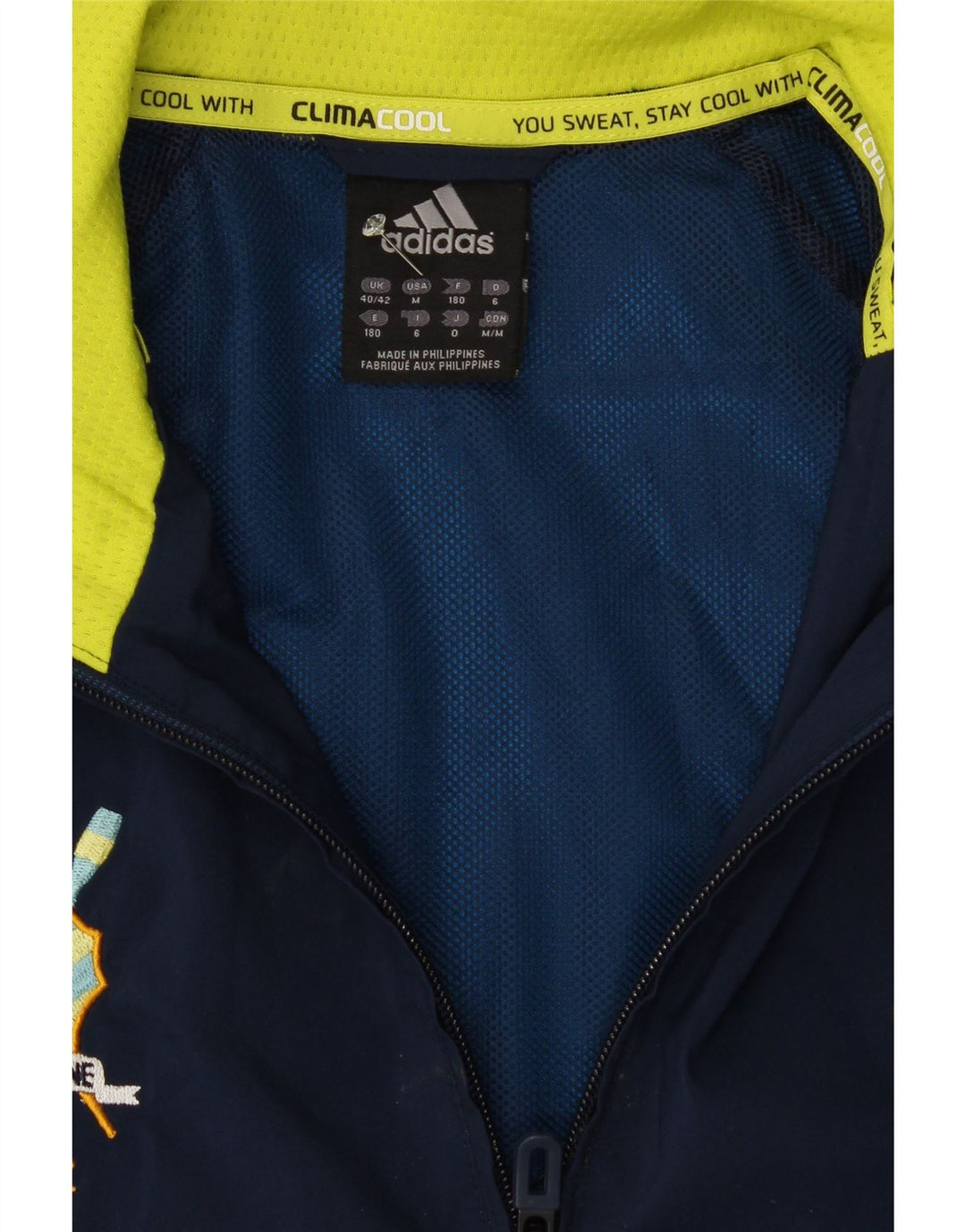 ADIDAS Mens Climacool Tracksuit Top Jacket UK 40/42 Medium Navy Blue Vintage Adidas and Second-Hand Adidas from Messina Hembry 
