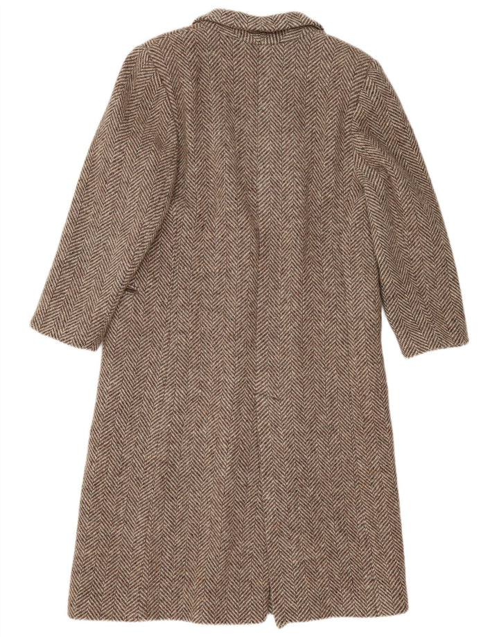 Luisa Spagnoli Dame Overfrakke IT 44 Medium Beige Herringbone Virgin Wool