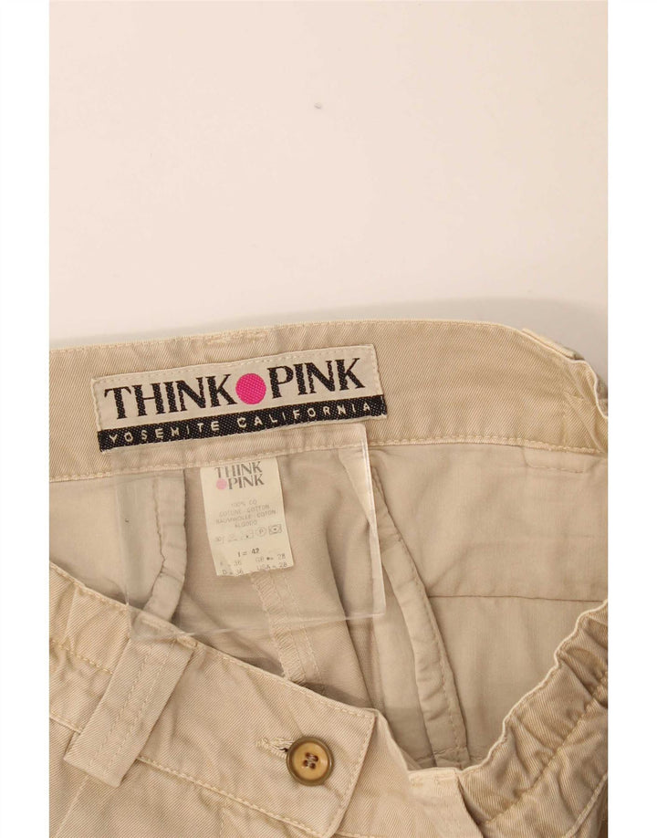 Tænk Pink Dame Cargo Shorts IT 42 Medium W28 Beige Bomuld