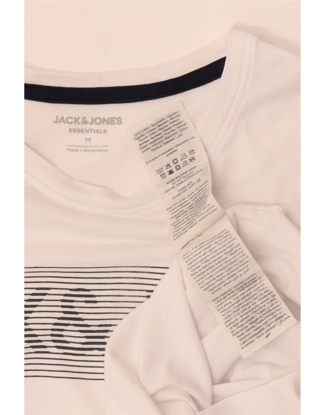 Jack & Jones Herre grafisk T-shirt Top Medium Hvid Bomuld