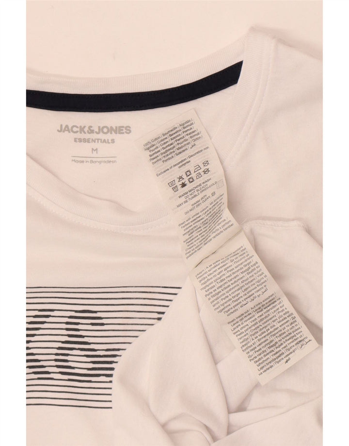 Jack & Jones Herre grafisk T-shirt Top Medium Hvid Bomuld