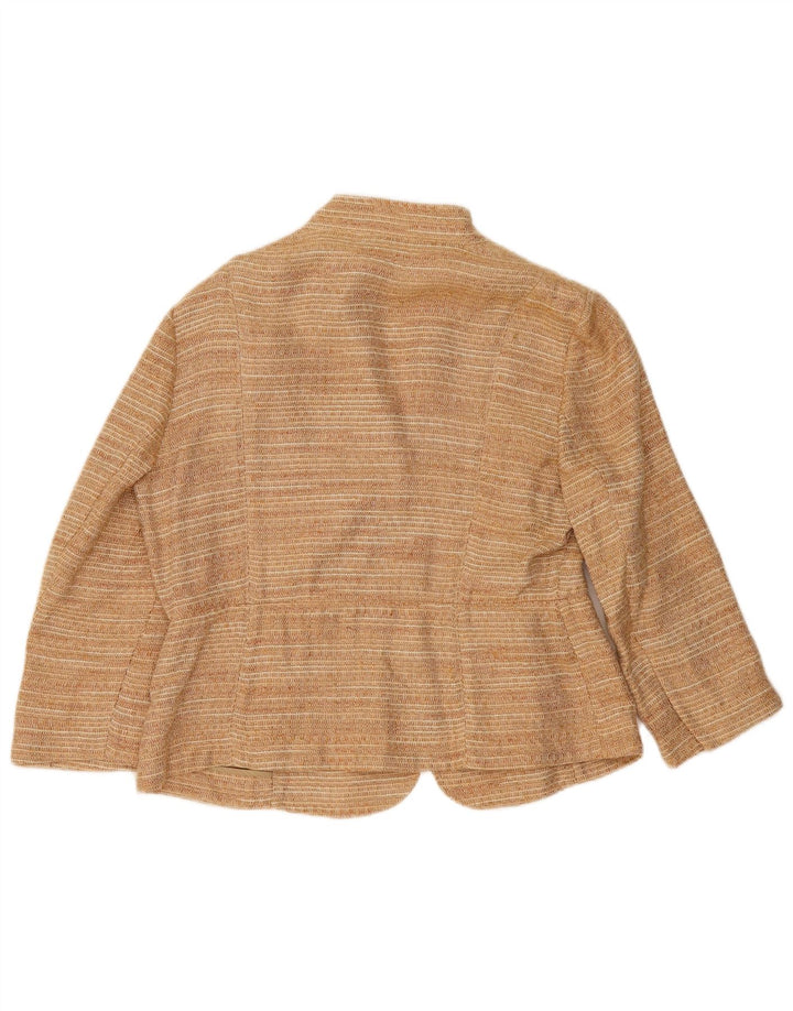 Zara Dame 3/4 ærmet blazerjakke EU 44 XL Beige hør
