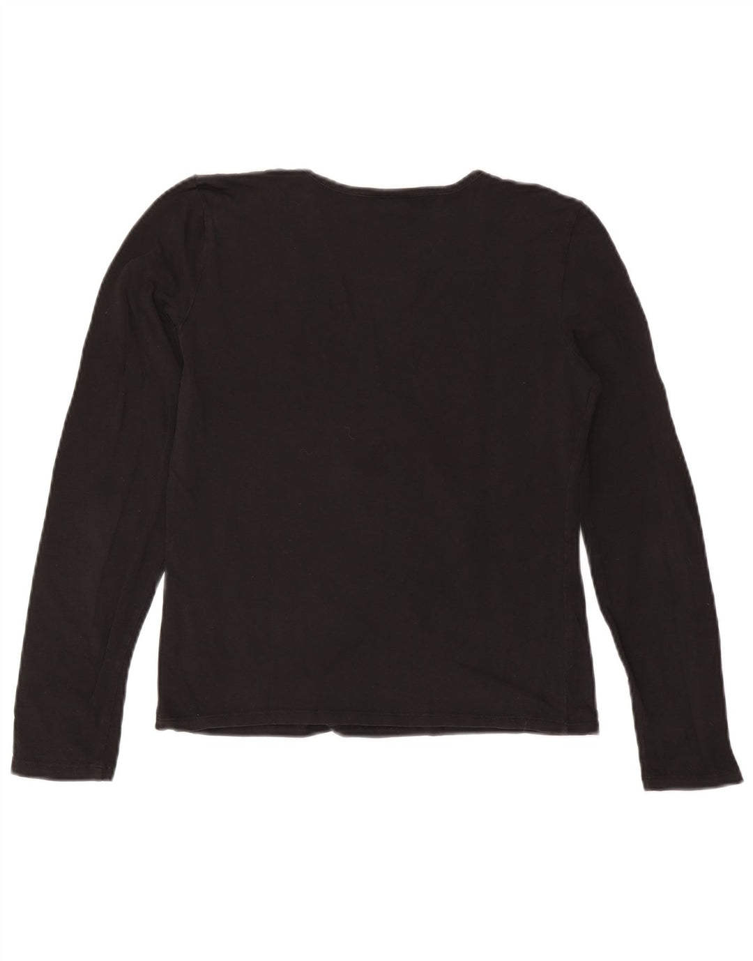 TRUSSARDI JEANS Dame Crop Grafisk Top Langærmet UK 14 Large Black