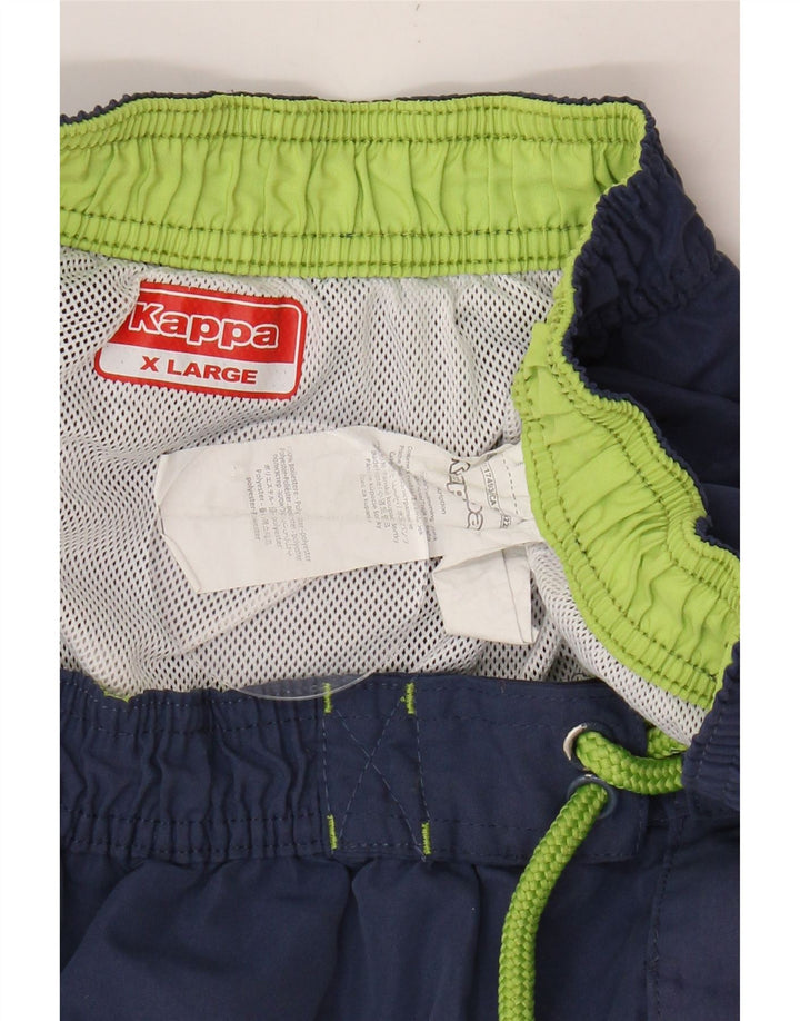 KAPPA Mens Graphic Swimming Shorts XL  Navy Blue Polyester Vintage Kappa and Second-Hand Kappa from Messina Hembry 