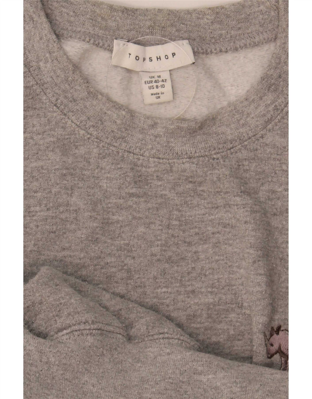 Topshop Dame Sweatshirt Jumper UK 14 Medium Grey Flecked