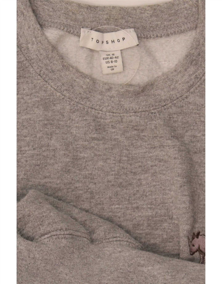 Topshop Dame Sweatshirt Jumper UK 14 Medium Grey Flecked