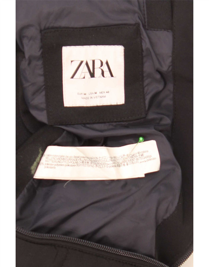 Zara herre træningsjakke topjakke medium sort nylon