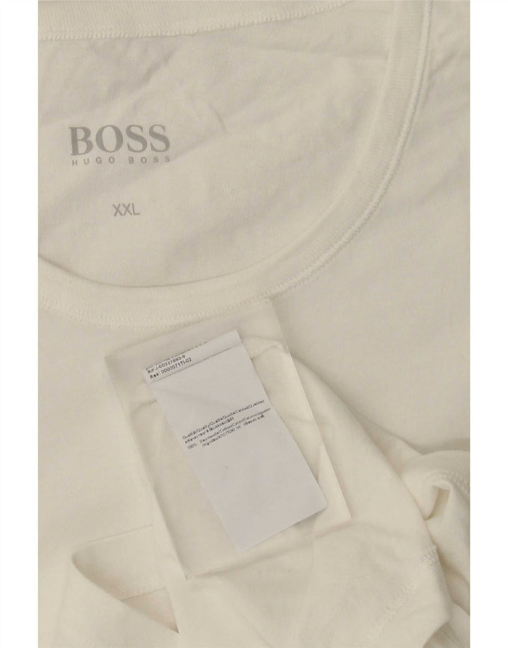Hugo Boss Herre T-Shirt Top 2XL Hvid Bomuld