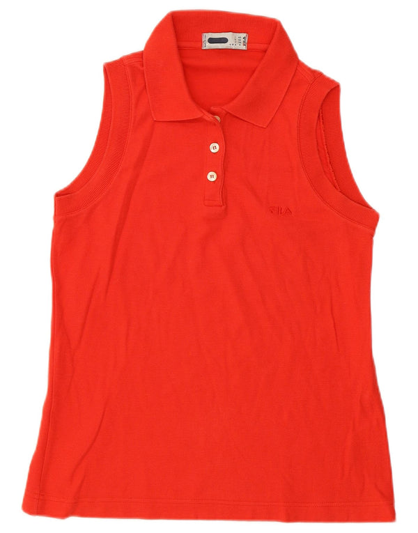 Fila ærmeløs poloshirt til kvinder IT 42 Medium rød bomuld