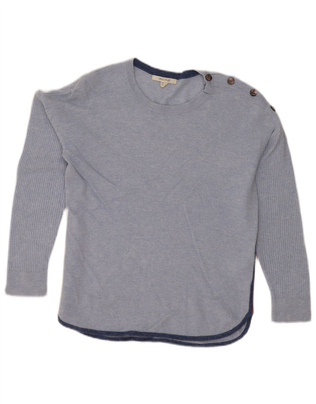 White Stuff Womens Boat Neck Jumper Sweater UK 10 Small Blue Flecked
