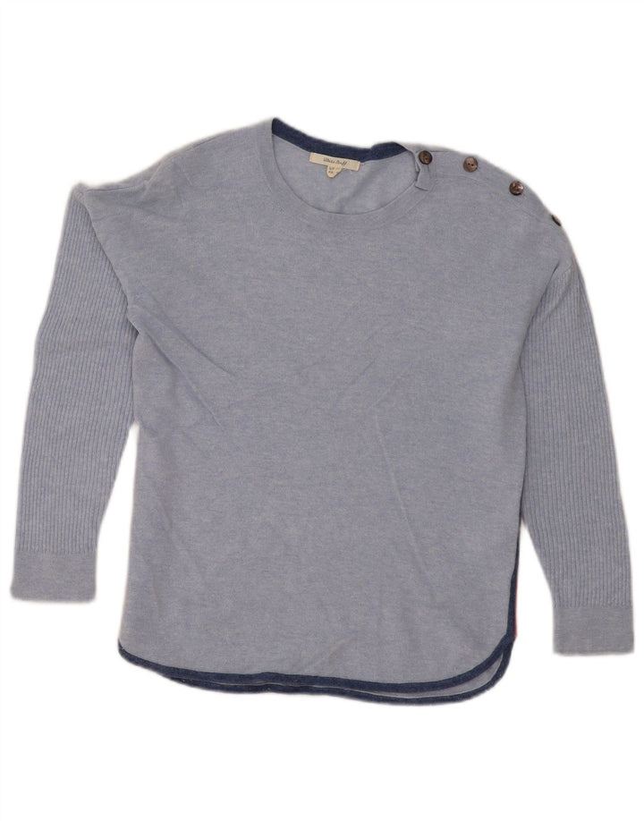 White Stuff Womens Boat Neck Jumper Sweater UK 10 Small Blue Flecked