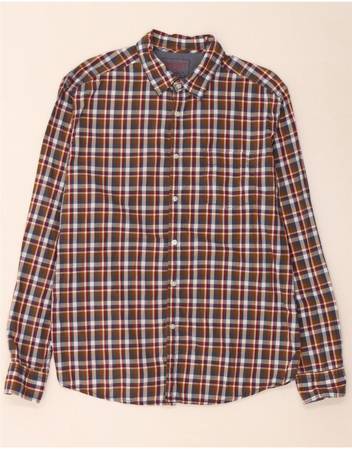 Esprit Herre Regular Fit skjorte XL Flerfarvet ternet bomuld