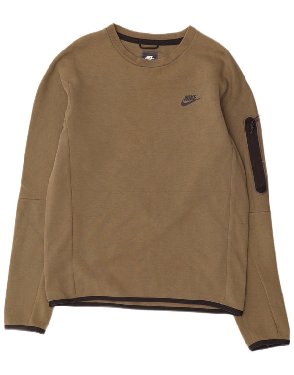 Nike Regular Fit Sweatshirt Jumper Small Khaki Bomuld