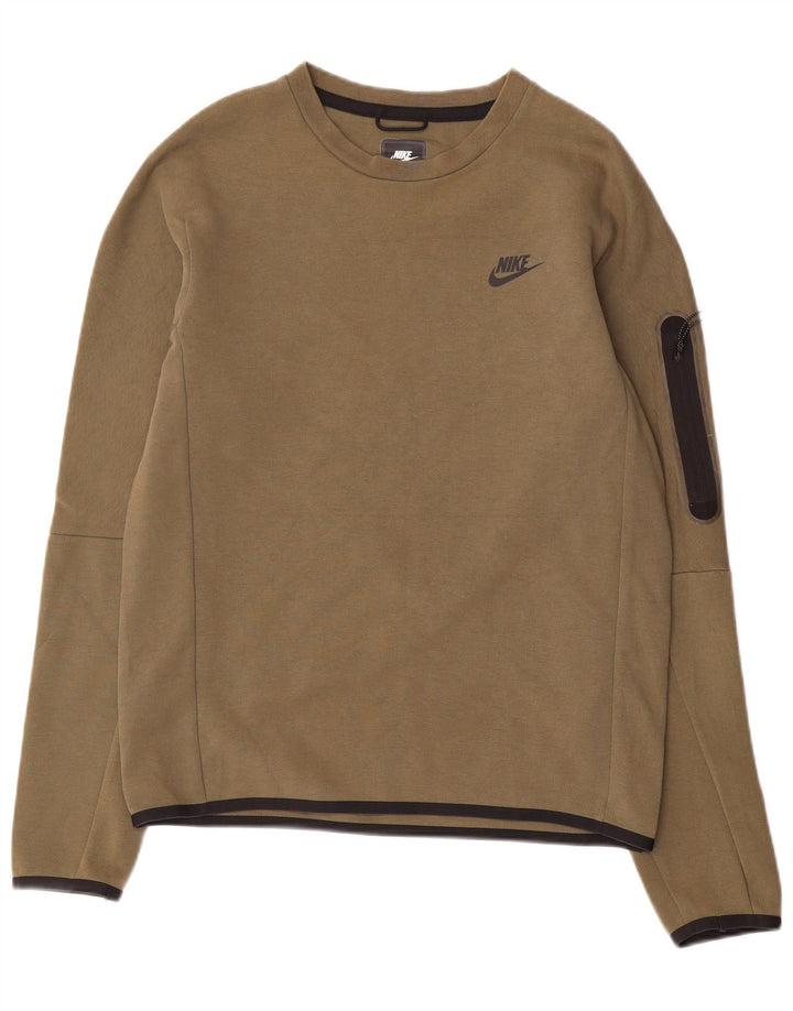 Nike Regular Fit Sweatshirt Jumper Small Khaki Bomuld