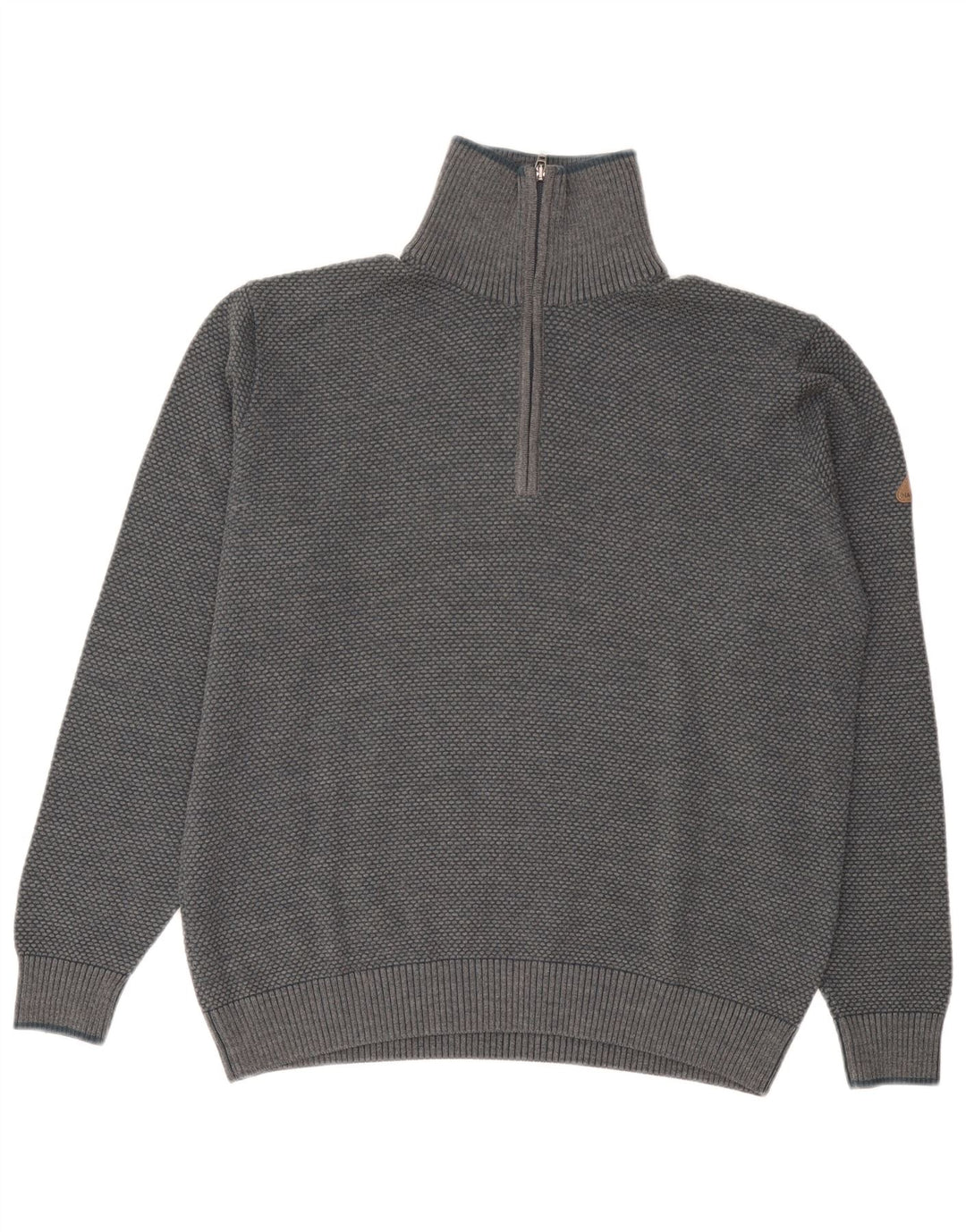 Navigare Herre Zip Neck trøje Sweater Large Grå Uld