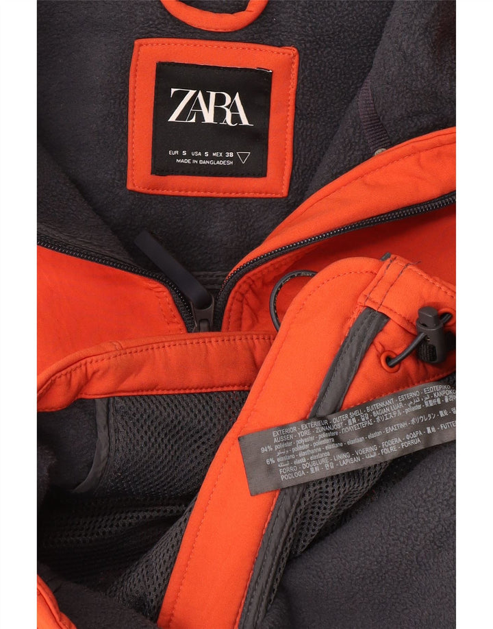 Zara Herre hætte vindjakke UK 36 Lille rød polyester