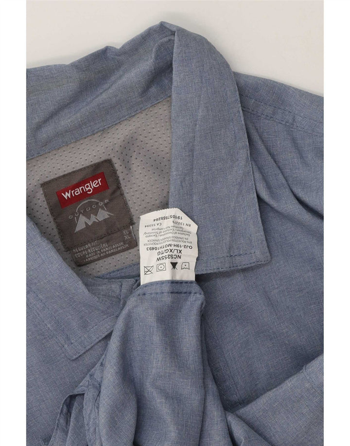 Wrangler herre Regular Fit skjorte XL blå polyester