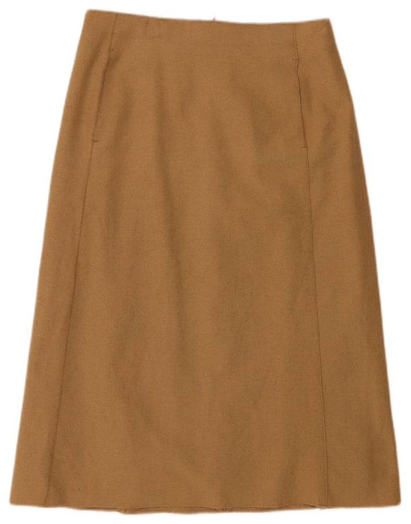 Zara Dame A-Line nederdel EU 38 Small W28 Brun Uld