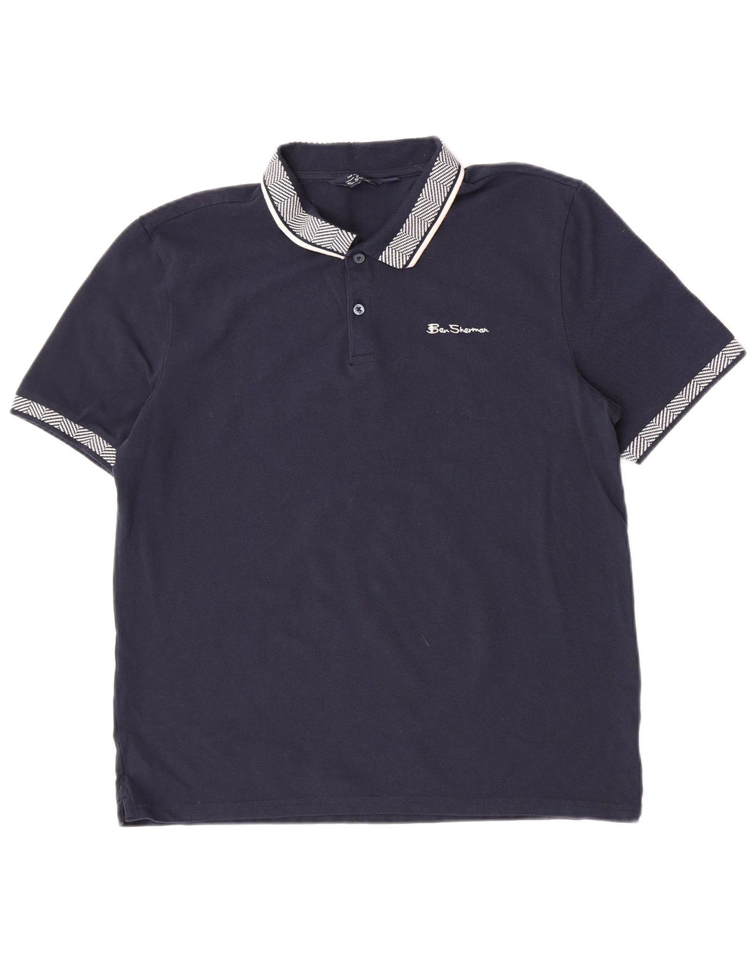 Ben Sherman herre poloshirt Stor marineblå stribet bomuld