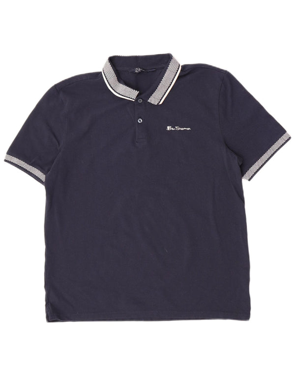 Ben Sherman herre poloshirt Stor marineblå stribet bomuld