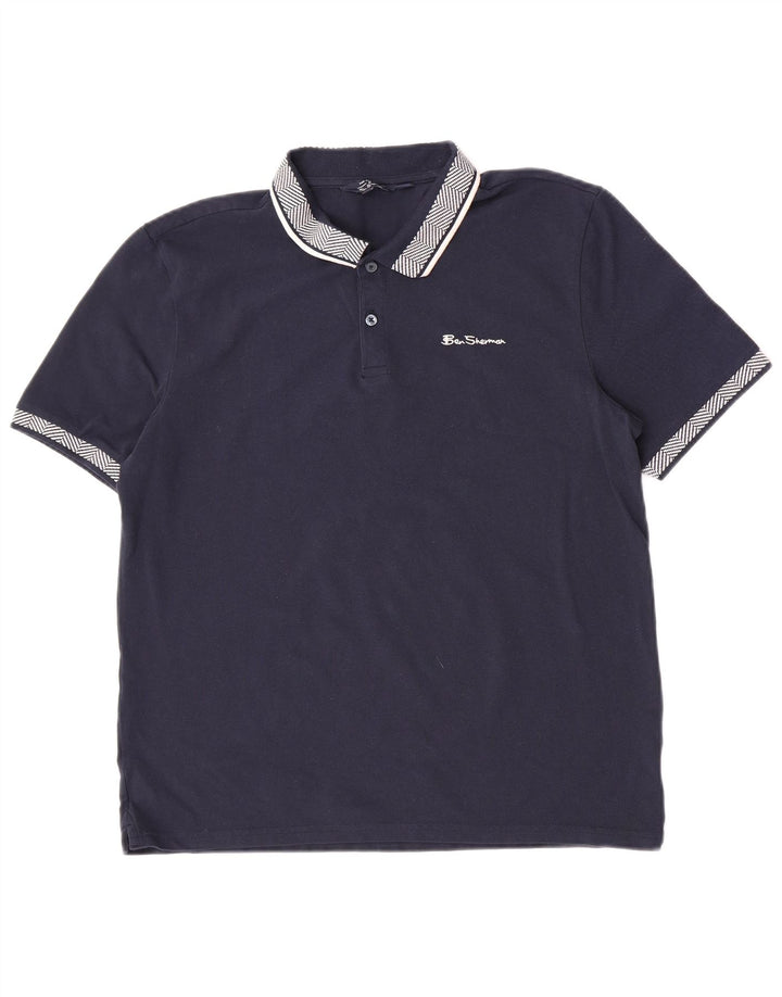 Ben Sherman herre poloshirt Stor marineblå stribet bomuld
