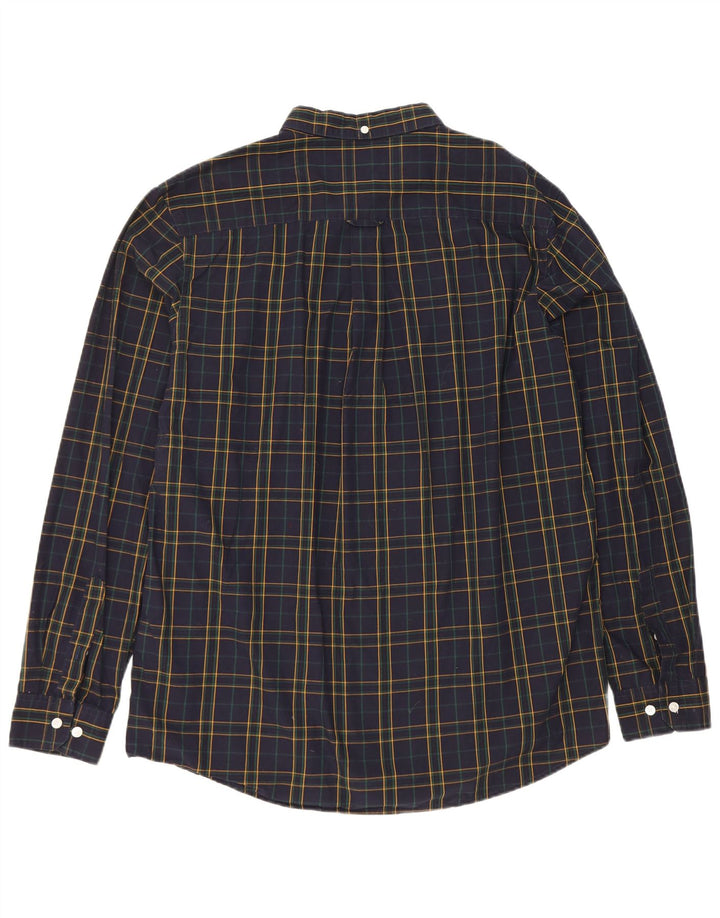 Farah herre Slim Fit skjorte 3XL marineblå ternet bomuld