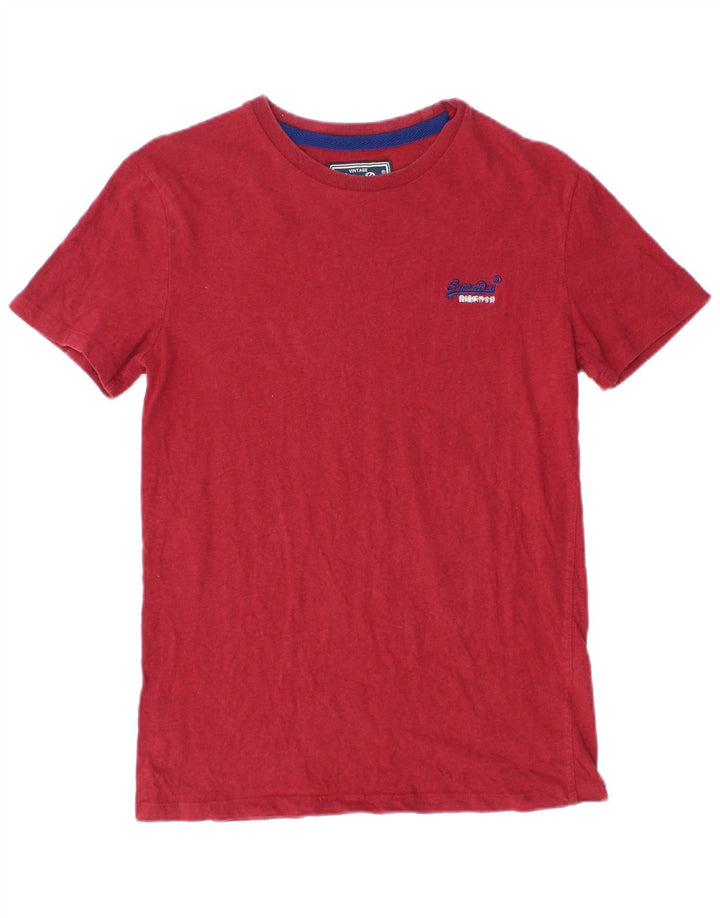 Superdry T-shirt top til mænd, lille rød bomuld