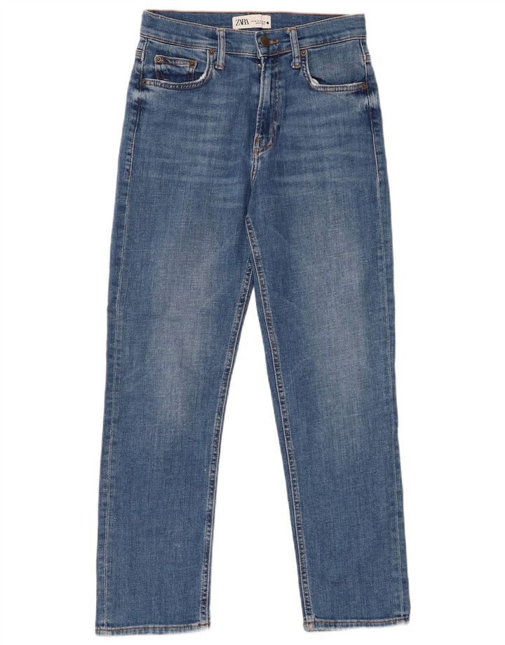 ZARA Straight Jeans til kvinder EU 38 Small W28 L27 Blå