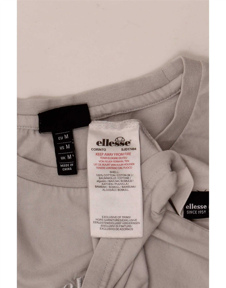Ellesse Herre Grafisk T-Shirt Top Medium Grå Colourblock Bomuld