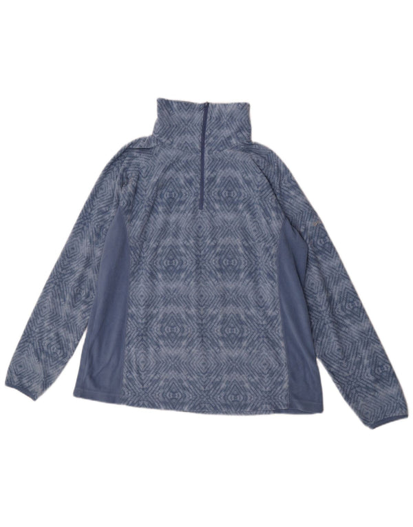 Columbia Dame lynlås hals Fleece Jumper UK 18 XL Blå Geometrisk Polyester