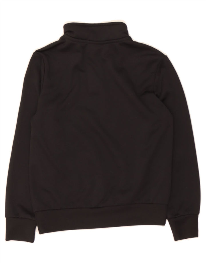 LOTTO Boys Graphic Zip Neck Sweatshirt Jumper 7-8 Years XS Black Polyester Vintage Lotto and Second-Hand Lotto from Messina Hembry 