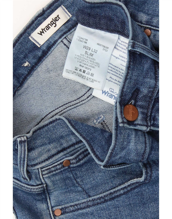 Wrangler Dame Slim Jeans W29 L32 Blå Bomuld